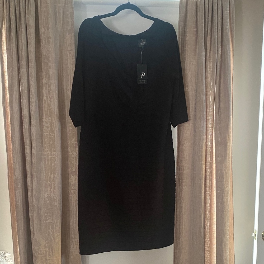 Adrianna Papell Black mid Sleeve Dress